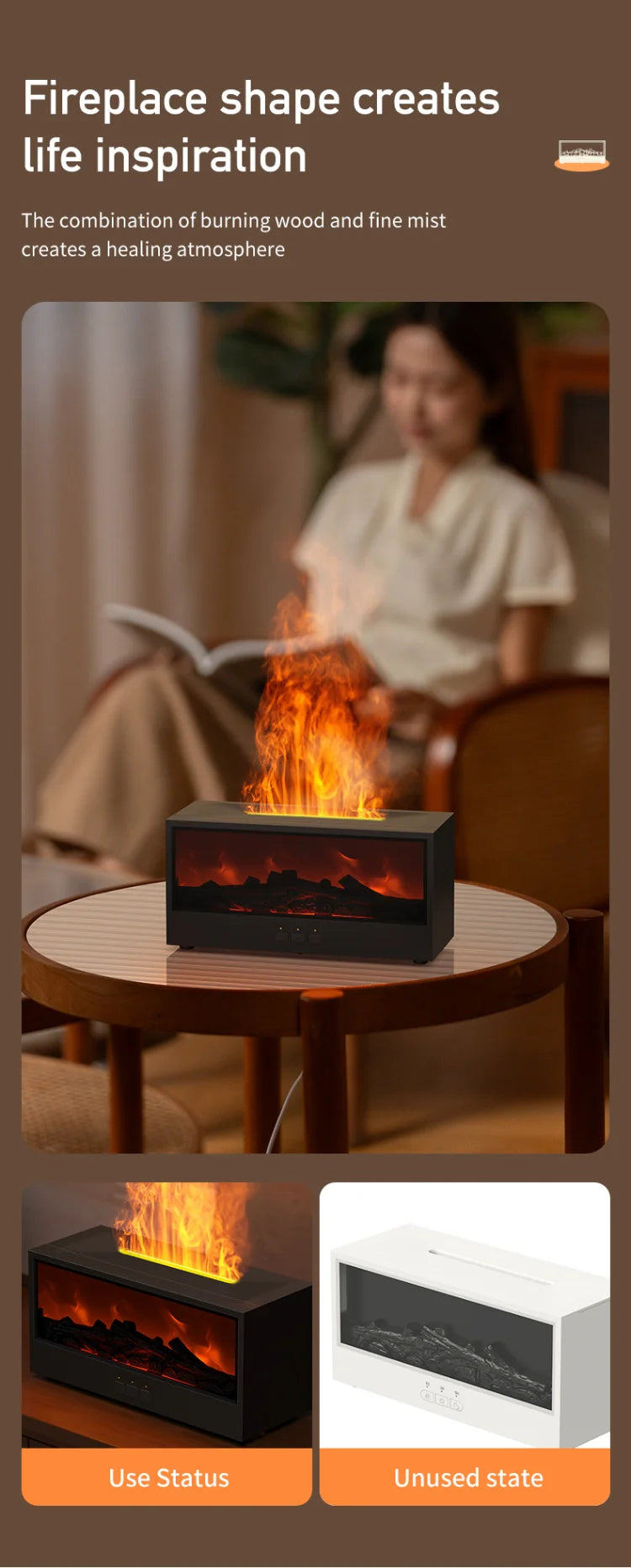 Dyfuzor zapachowy kominek elektryczny 3D Flame