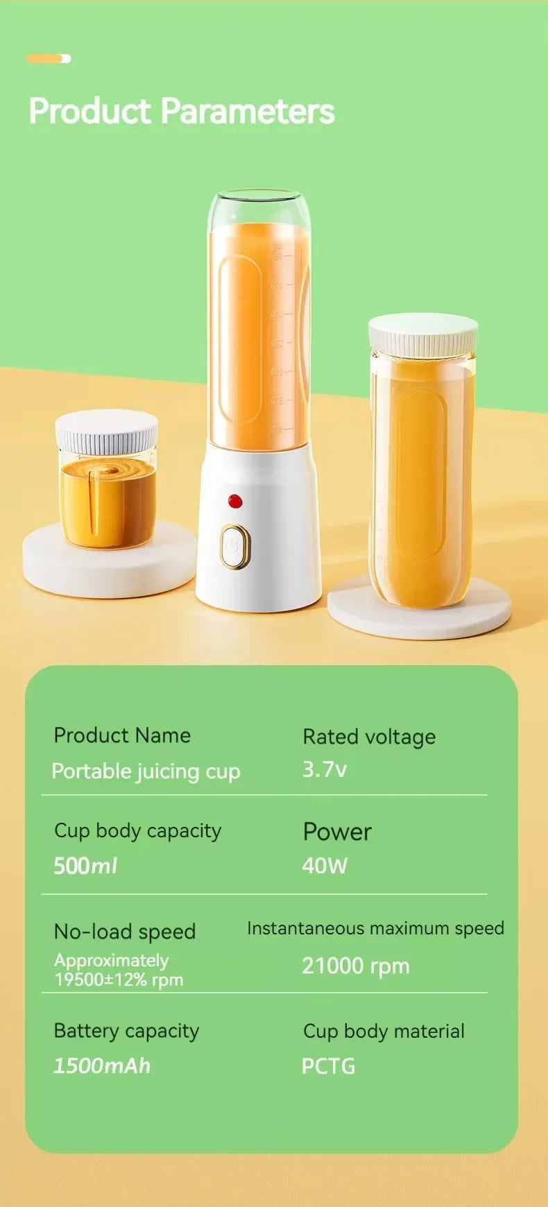 Przenośny blender Sokowirówka 450ml